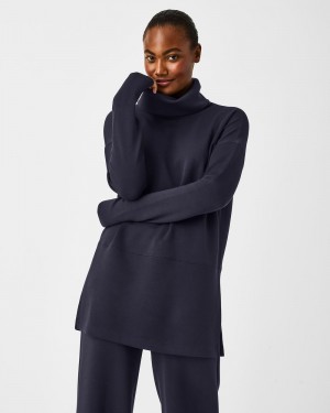 Spanx AirEssentials Turtleneck Tunic Navy | JVETPDQ-91