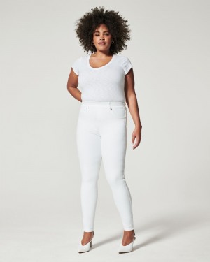 Spanx Ankle Skinny Jeans White | OWUSVCA-02