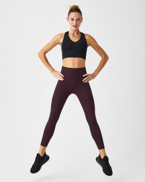 Spanx Booty Boost® Active 7/8 Leggings Burgundy | NATSBQU-06