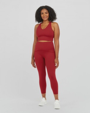 Spanx Booty Boost® Active 7/8 Leggings Red | JOQDMKR-97