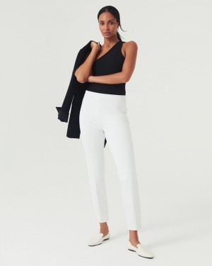 Spanx On-the-Go Ankle Slim Straight Pant with Ultimate Opacity Technology White | WRIVADY-68