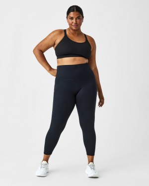 Spanx Soft & Smooth Active 7/8 Leggings Black | TGOAXQC-04