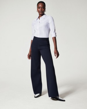 Spanx The Perfect Pant, Wide Leg Navy / Grey | WGARMSO-73