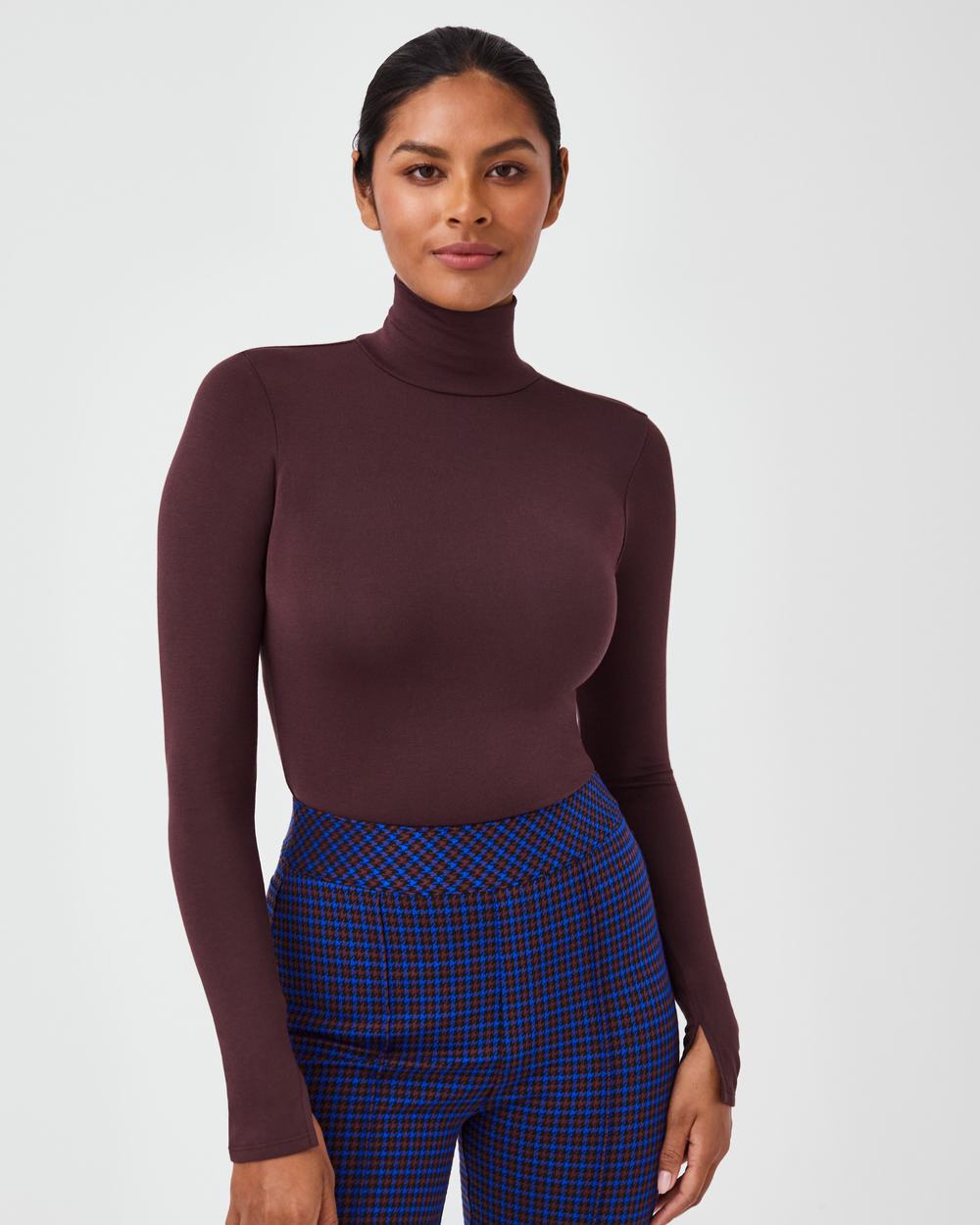 Spanx Better Base Long Sleeve Turtleneck Pink Chocolate | AUDPFKZ-92