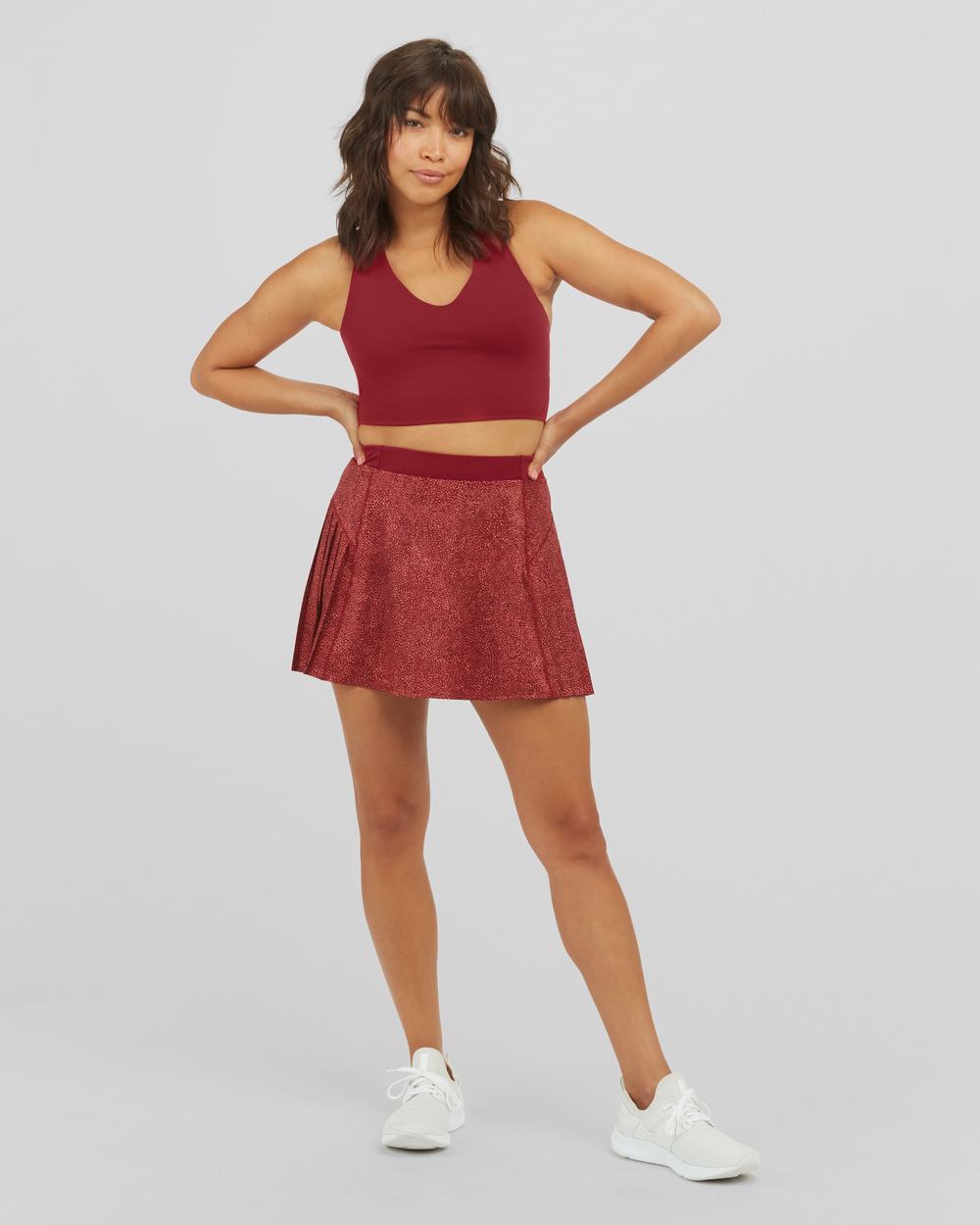 Spanx The Get Moving Pleated Skort, 14" Red | WGMKFBU-90