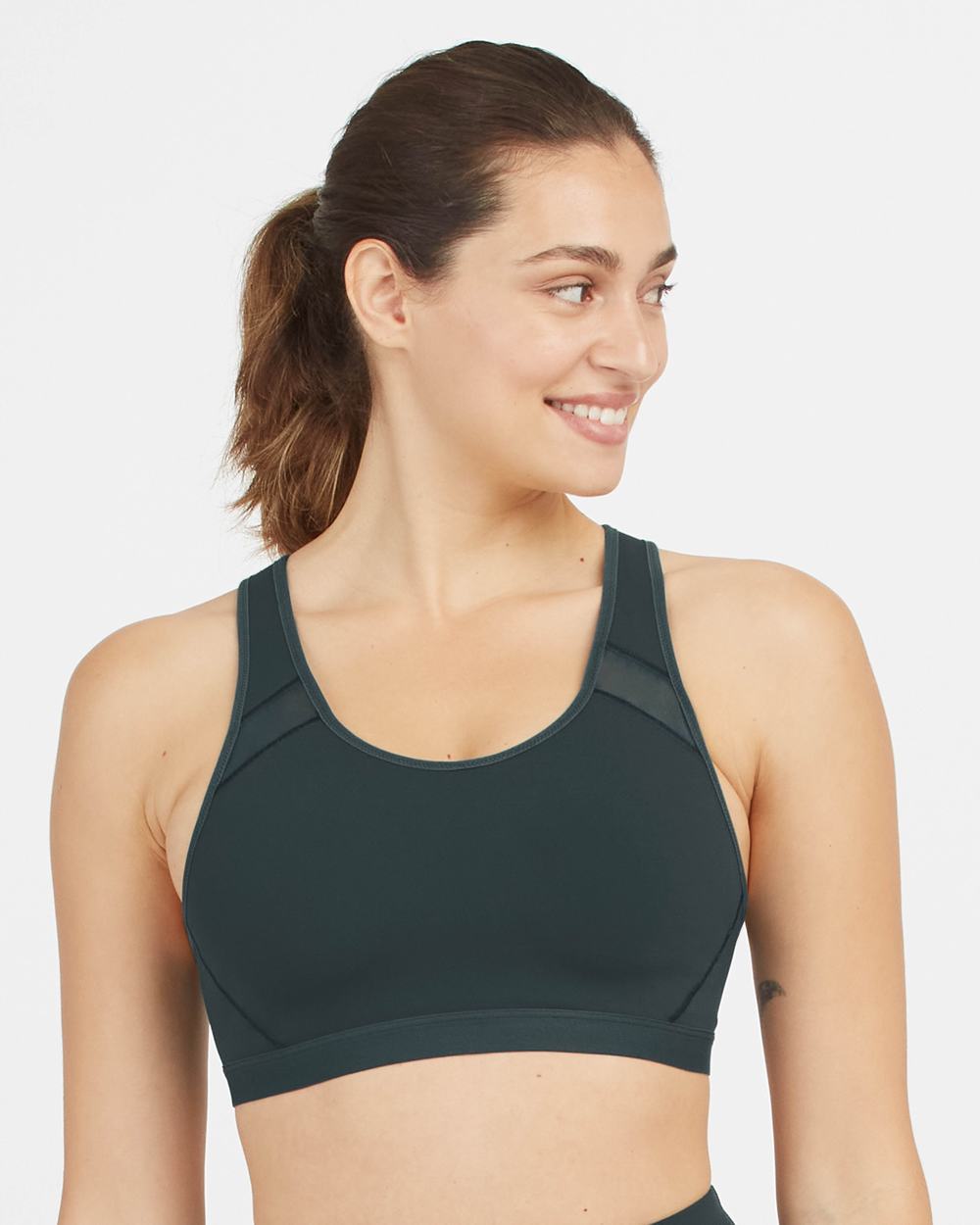 Spanx Medium Impact Sports Bra Dark Turquoise | VZKEBHF-50