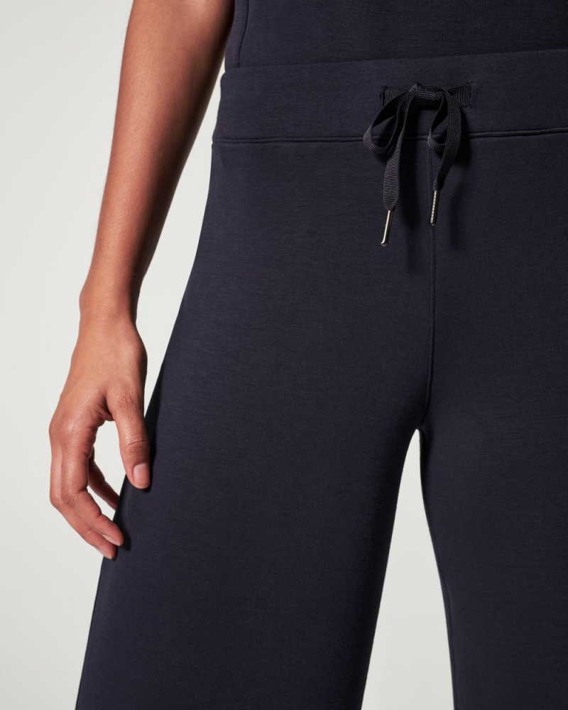 Spanx AirEssentials Cropped Wide Leg Pant Navy | NKUABHW-54