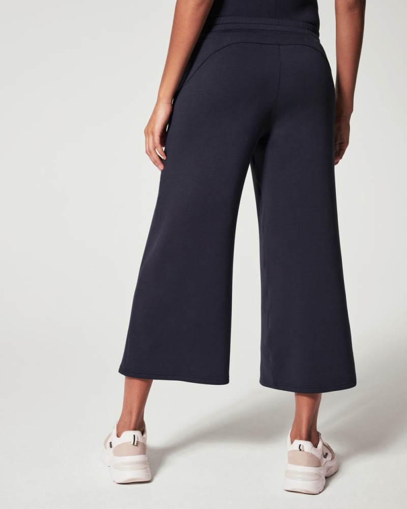 Spanx AirEssentials Cropped Wide Leg Pant Navy | NKUABHW-54