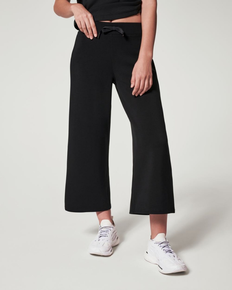 Spanx AirEssentials Cropped Wide Leg Pant Black | MEVBZGR-26