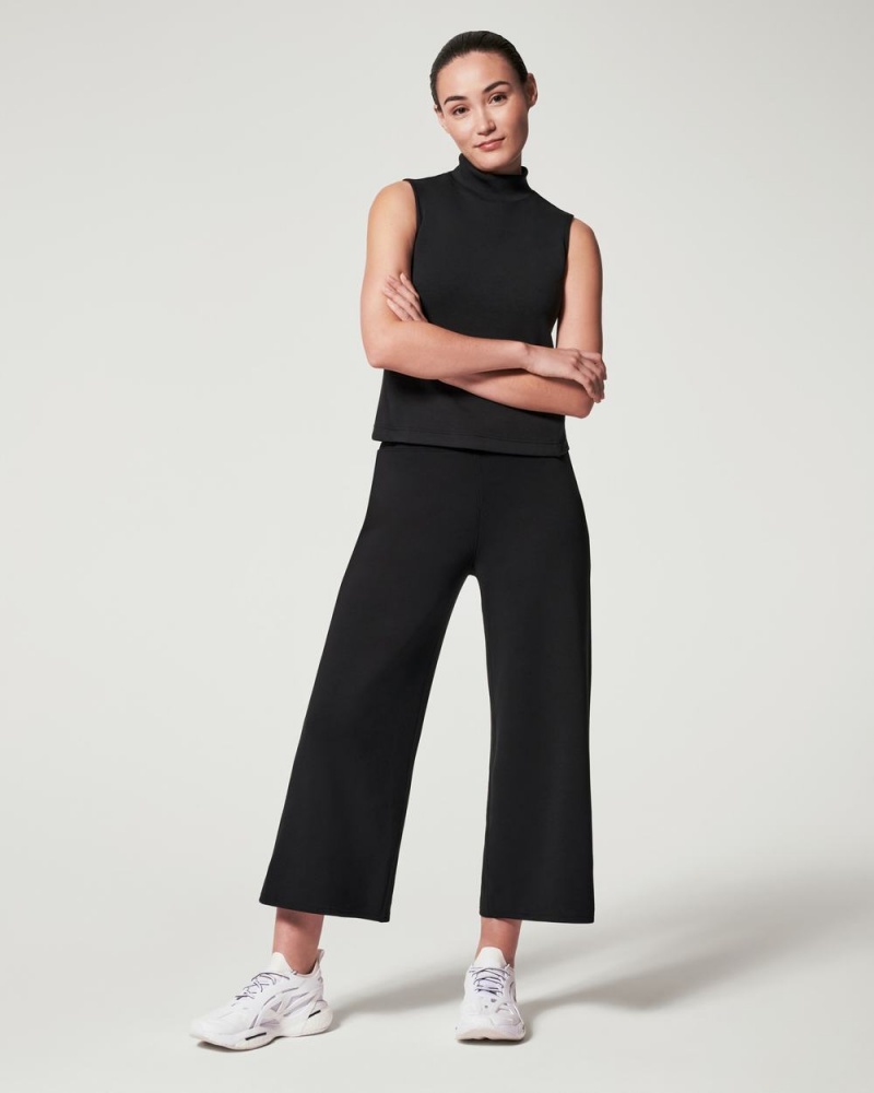 Spanx AirEssentials Cropped Wide Leg Pant Black | MEVBZGR-26