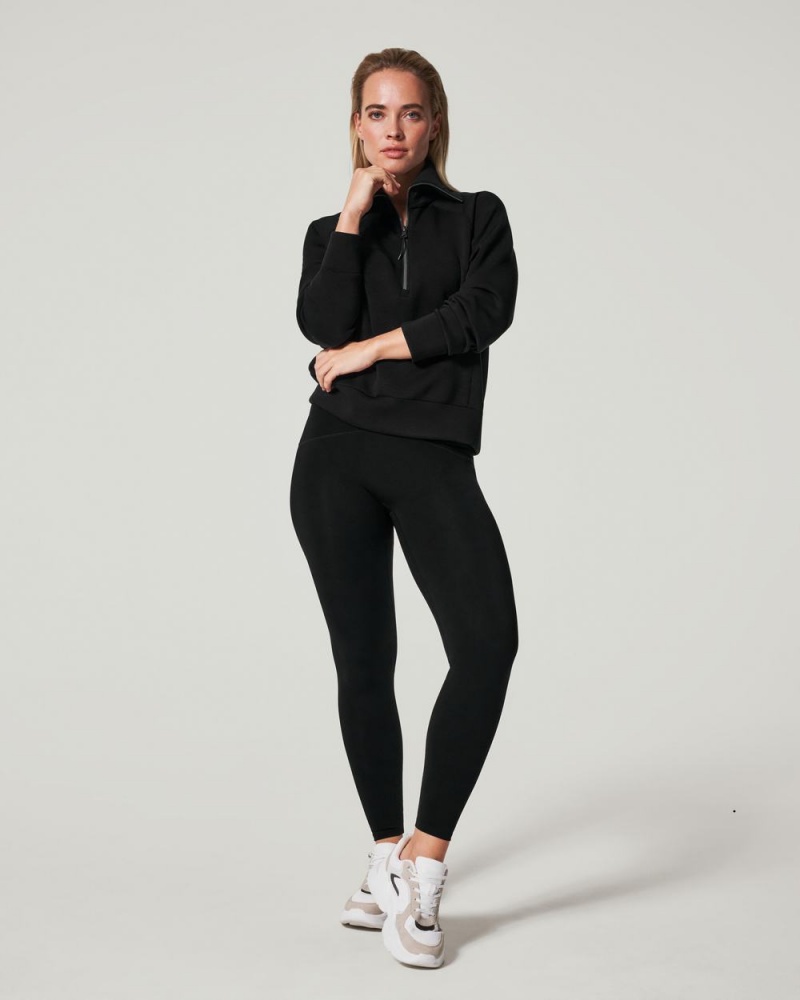 Spanx AirEssentials Half Zip Black | AZJYLWM-43