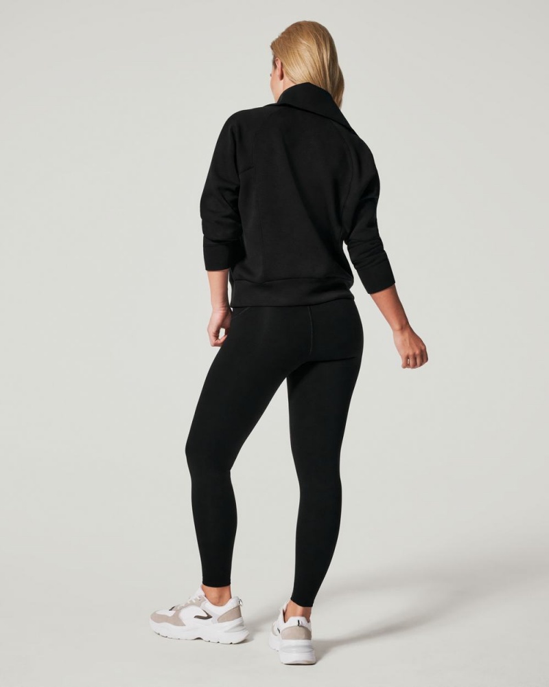 Spanx AirEssentials Half Zip Black | AZJYLWM-43