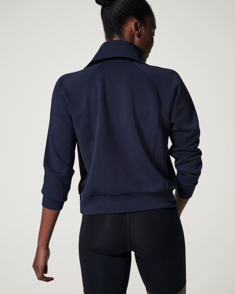 Spanx AirEssentials Half Zip Navy | FINXRZJ-26