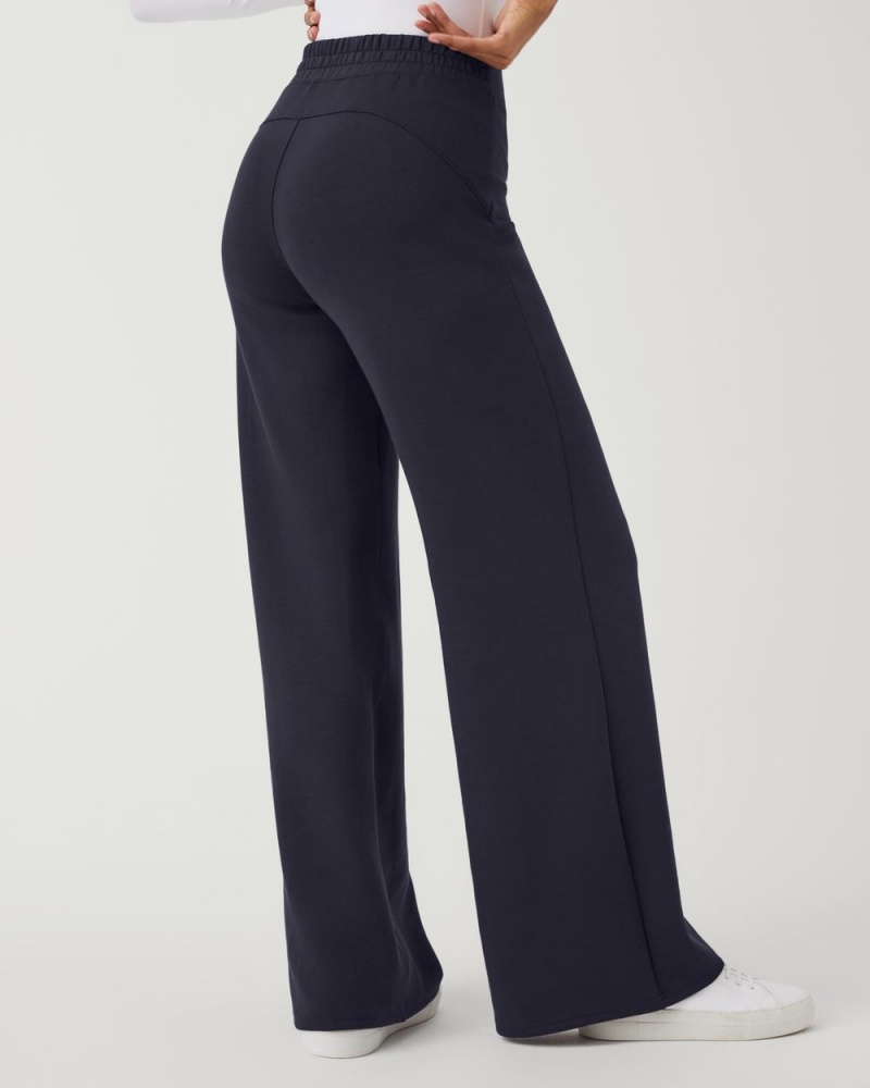 Spanx AirEssentials Wide Leg Pant Navy | IFLAPNH-95