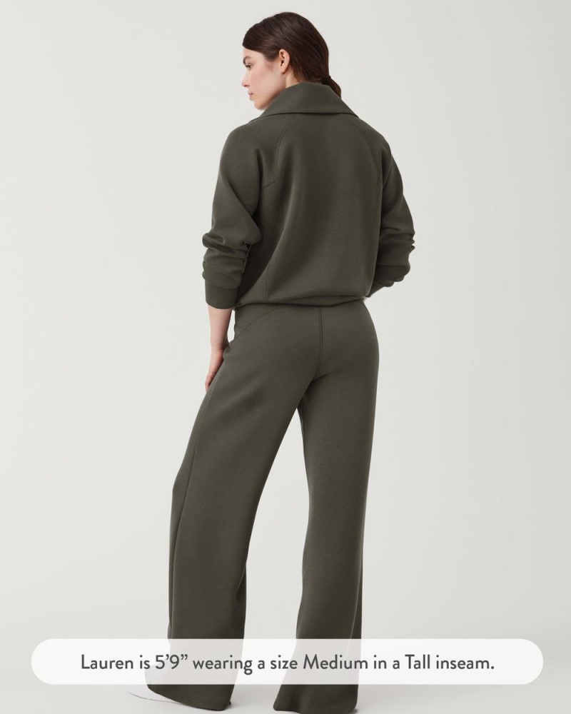 Spanx AirEssentials Wide Leg Pant Olive | VFQBISE-68