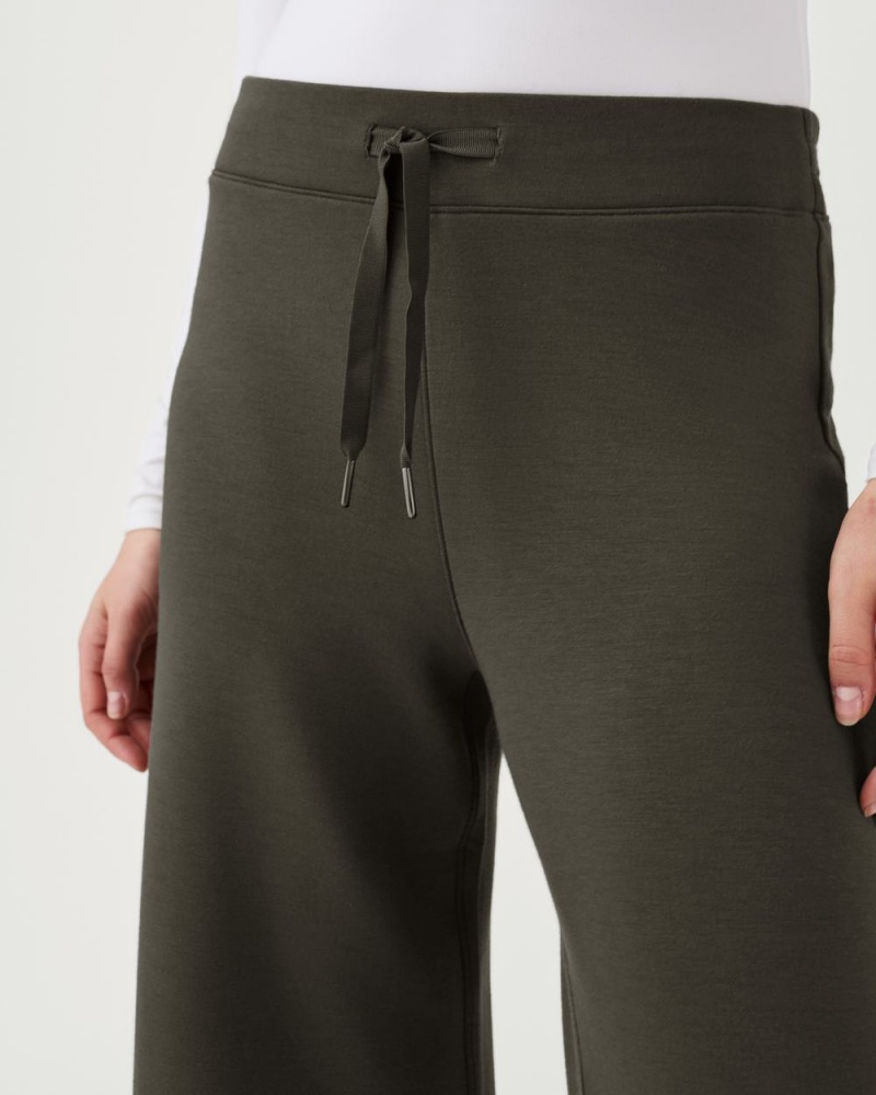 Spanx AirEssentials Wide Leg Pant Olive | VFQBISE-68