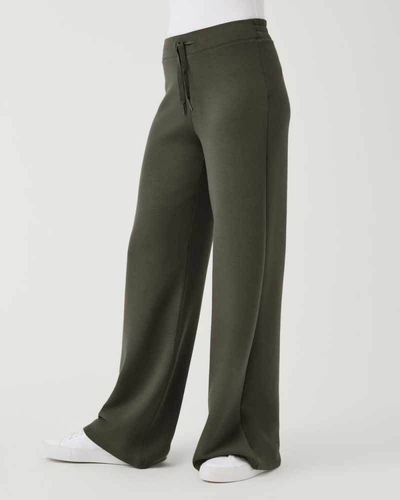 Spanx AirEssentials Wide Leg Pant Olive | VFQBISE-68