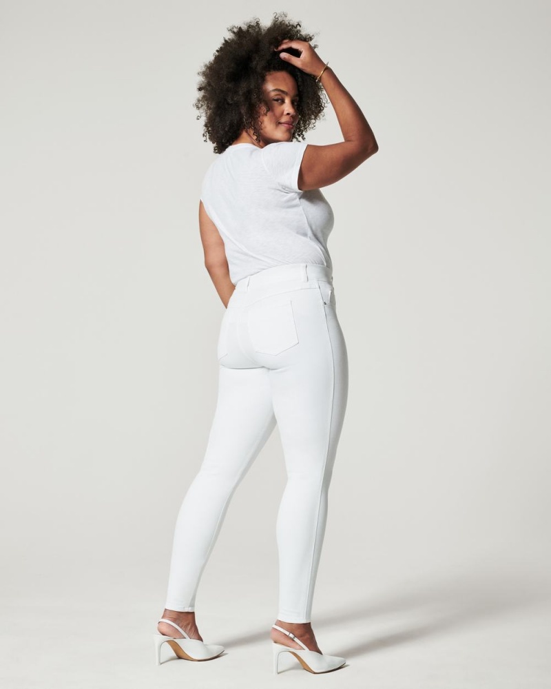 Spanx Ankle Skinny Jeans White | OWUSVCA-02