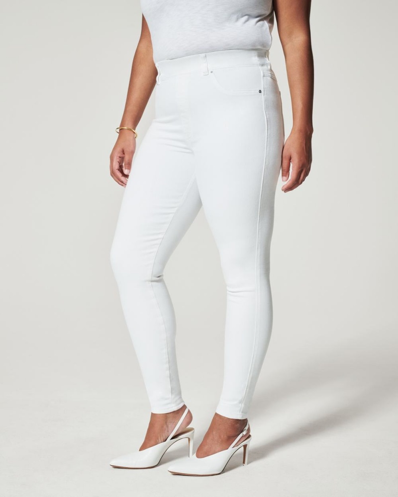 Spanx Ankle Skinny Jeans White | OWUSVCA-02