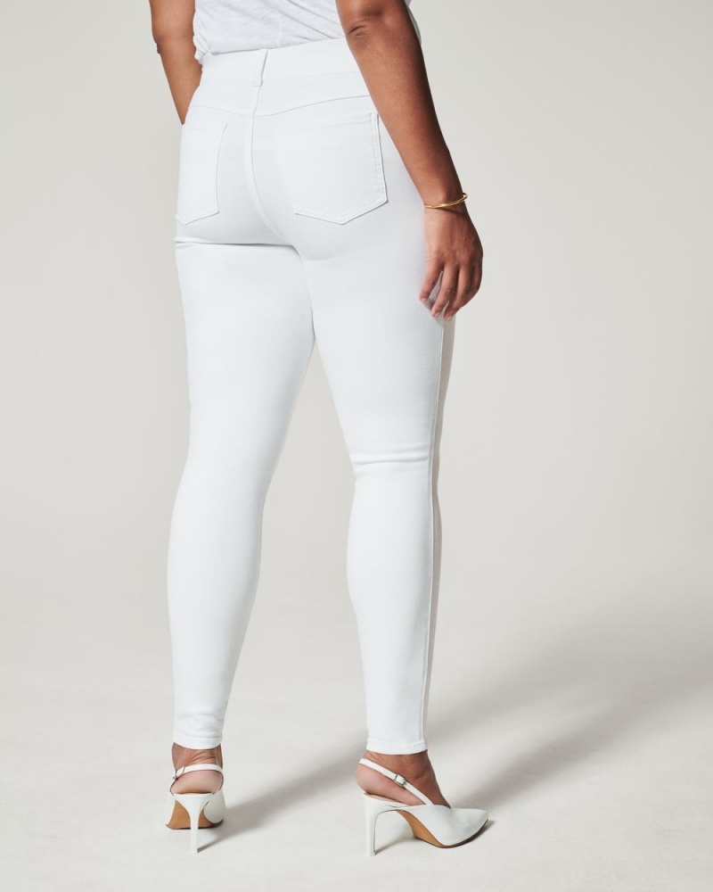 Spanx Ankle Skinny Jeans White | OWUSVCA-02