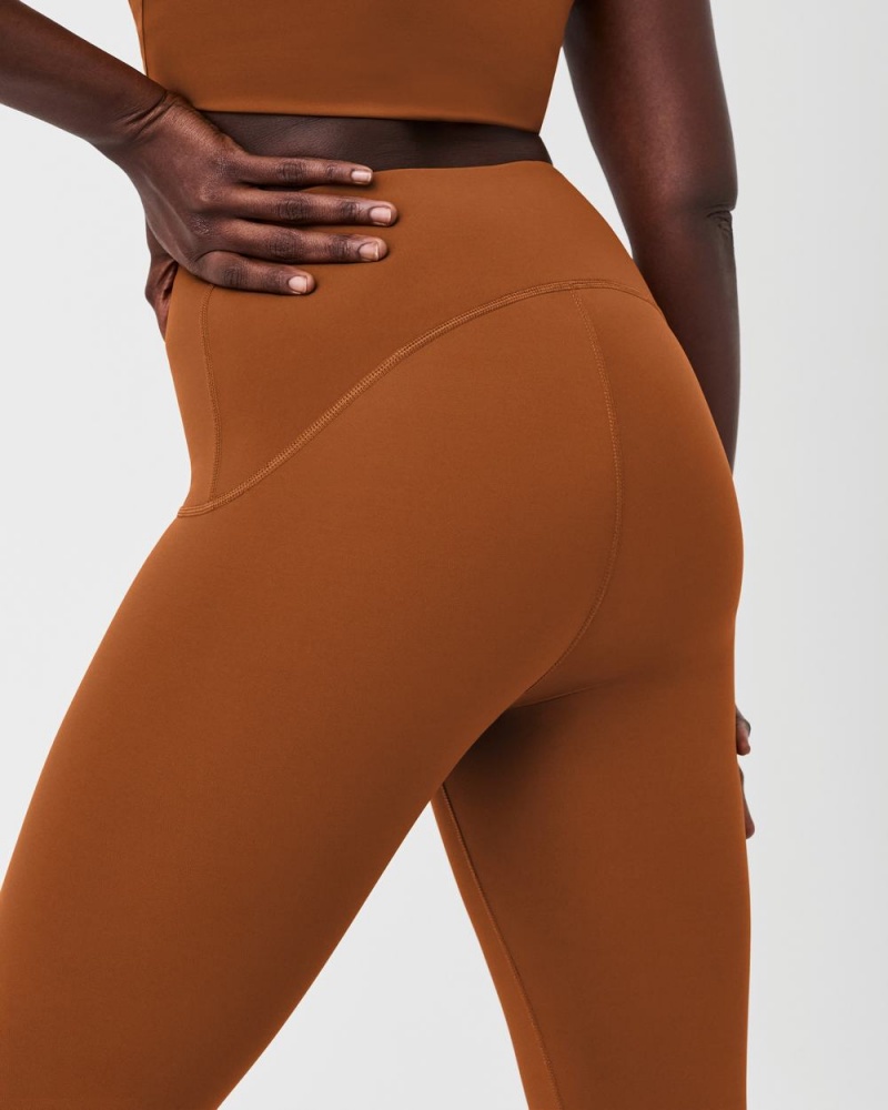 Spanx Booty Boost® Active 7/8 Leggings Brown | FLKQYZG-41