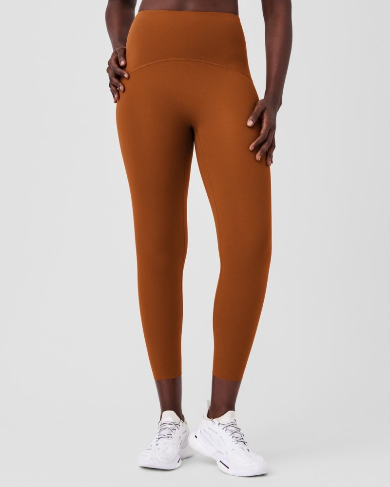 Spanx Booty Boost® Active 7/8 Leggings Brown | FLKQYZG-41