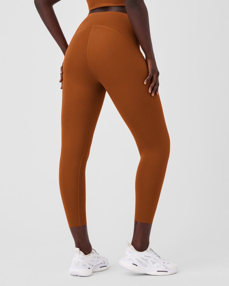 Spanx Booty Boost® Active 7/8 Leggings Brown | FLKQYZG-41