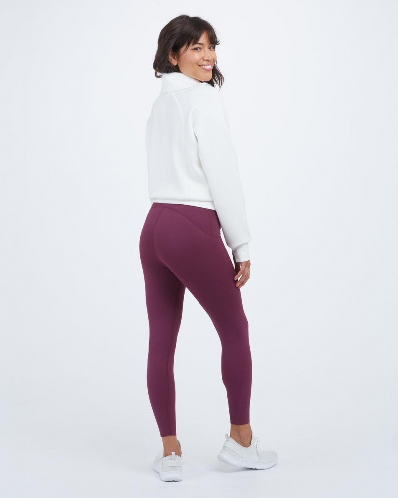 Spanx Booty Boost® Active 7/8 Leggings Burgundy Purple | XSAYZCI-51