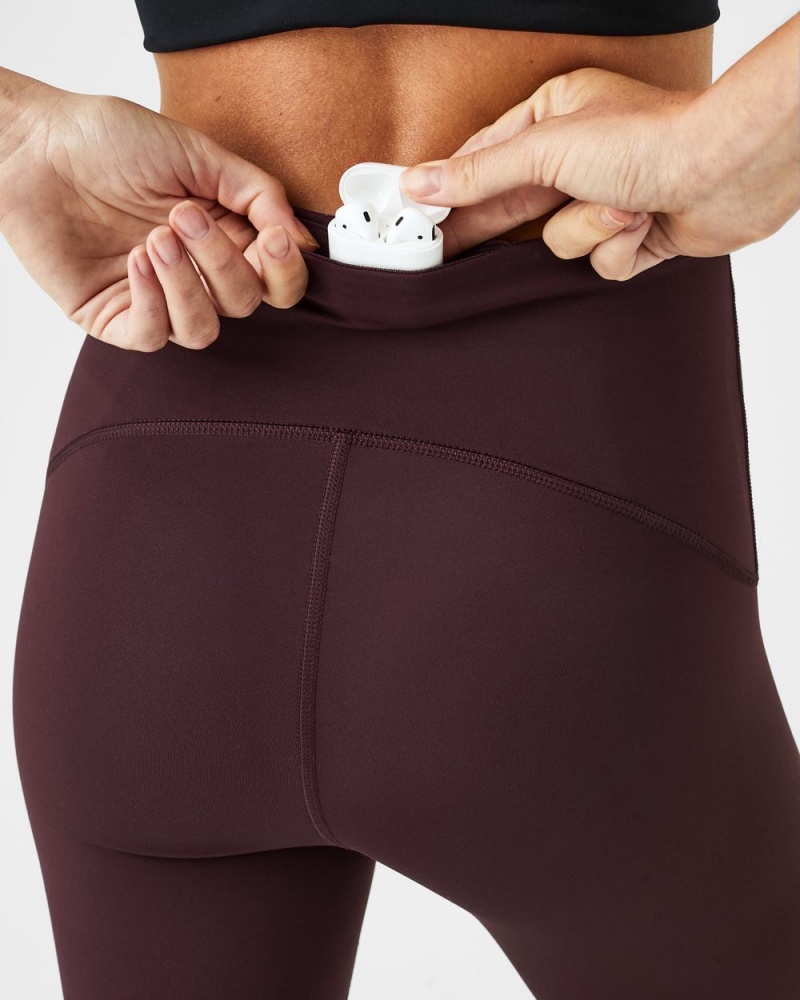 Spanx Booty Boost® Active 7/8 Leggings Burgundy | NATSBQU-06