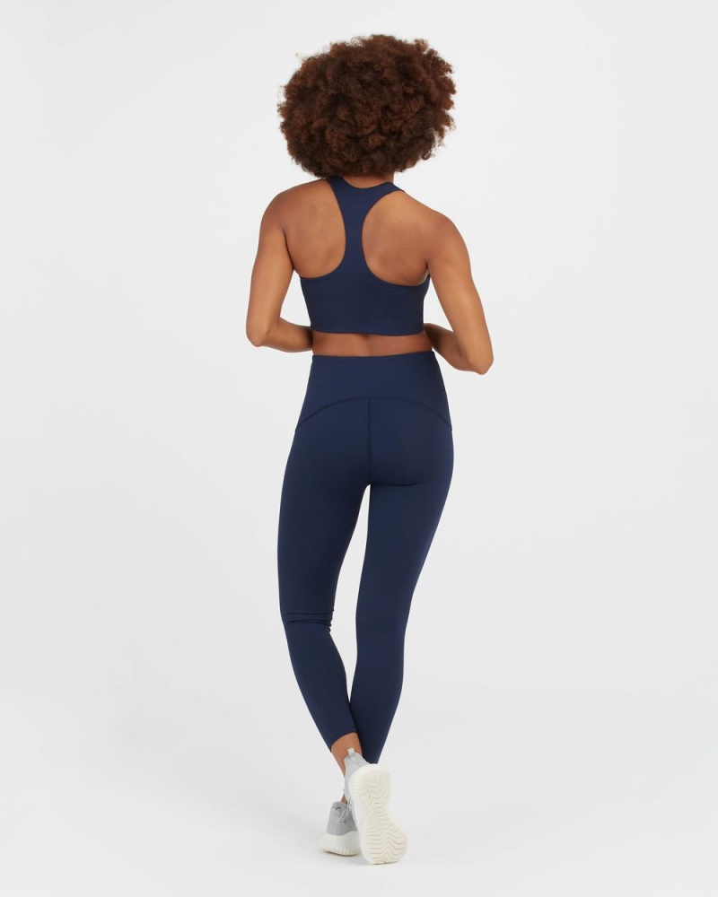 Spanx Booty Boost® Active 7/8 Leggings Navy | HOCXDTL-64