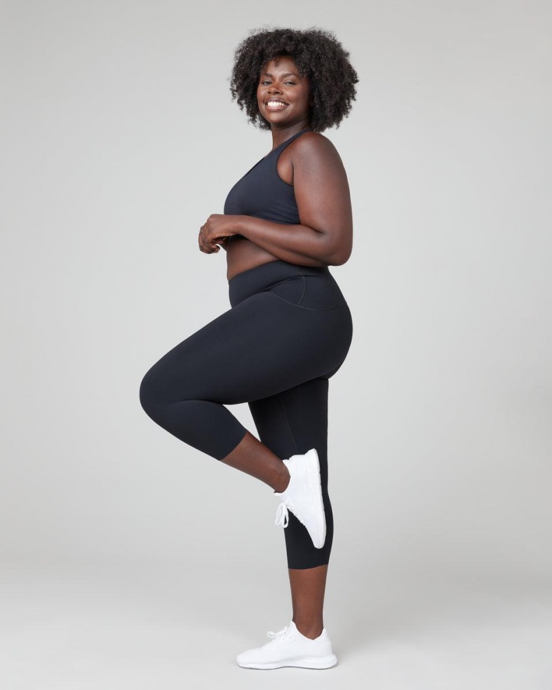 Spanx Booty Boost® Active Cropped Leggings Black | MYUXLZC-50