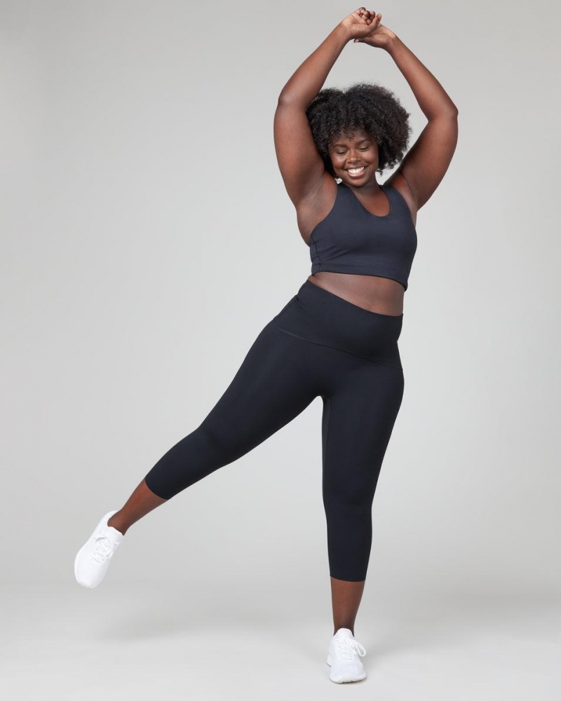 Spanx Booty Boost® Active Cropped Leggings Black | MYUXLZC-50