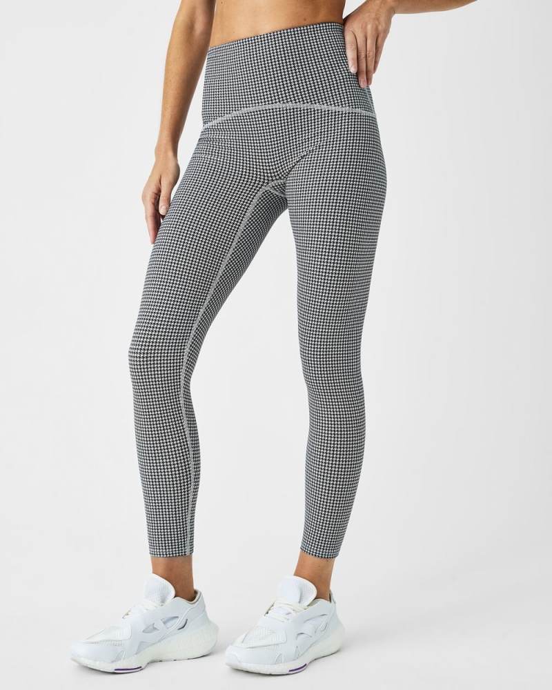 Spanx Booty Boost® Active Houndstooth 7/8 Leggings Houndstooth Offwhite | IZOBYEH-14