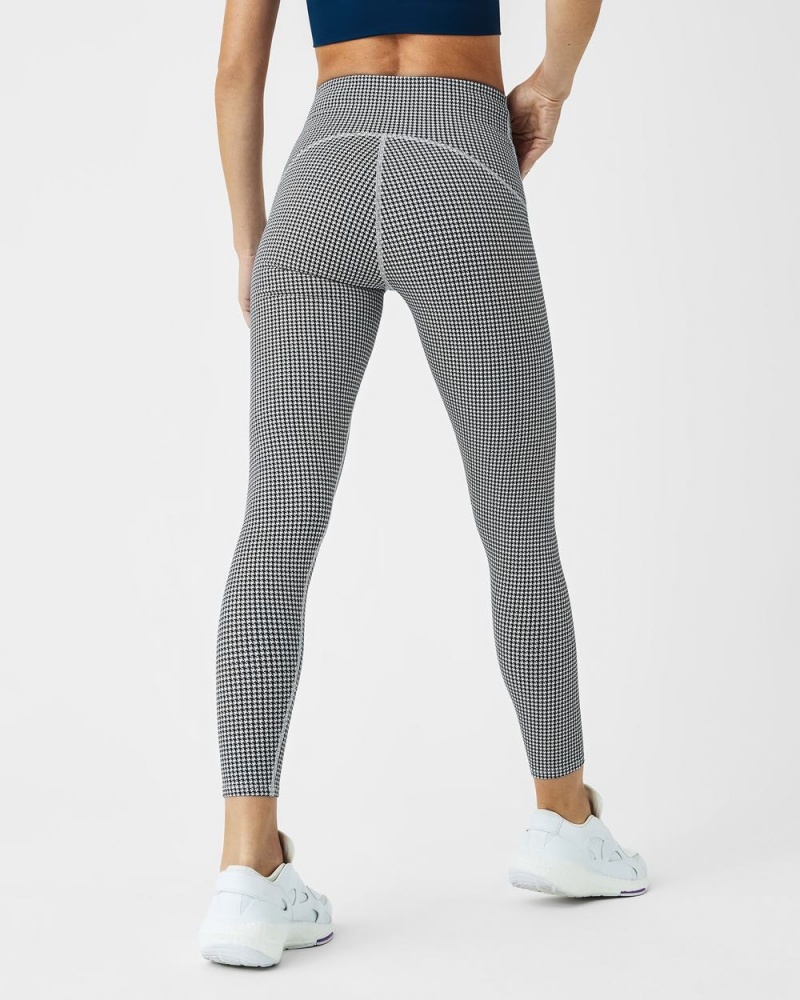 Spanx Booty Boost® Active Houndstooth 7/8 Leggings Houndstooth Offwhite | IZOBYEH-14