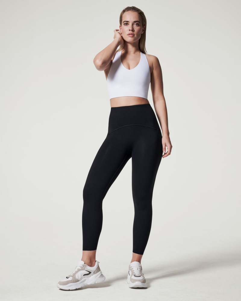 Spanx Booty Boost® Perfect Pocket Active 7/8 Leggings Black | OZMUVAH-15