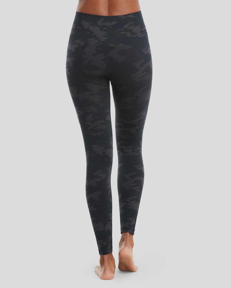 Spanx EcoCare Seamless Leggings Black Camo | HXEDKPA-31