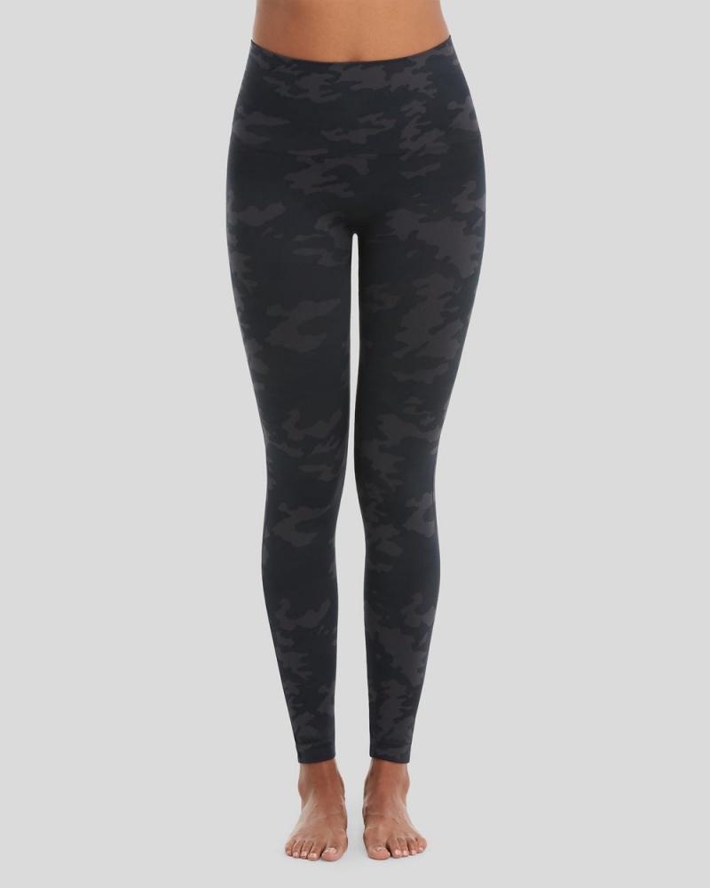 Spanx EcoCare Seamless Leggings Black Camo | HXEDKPA-31