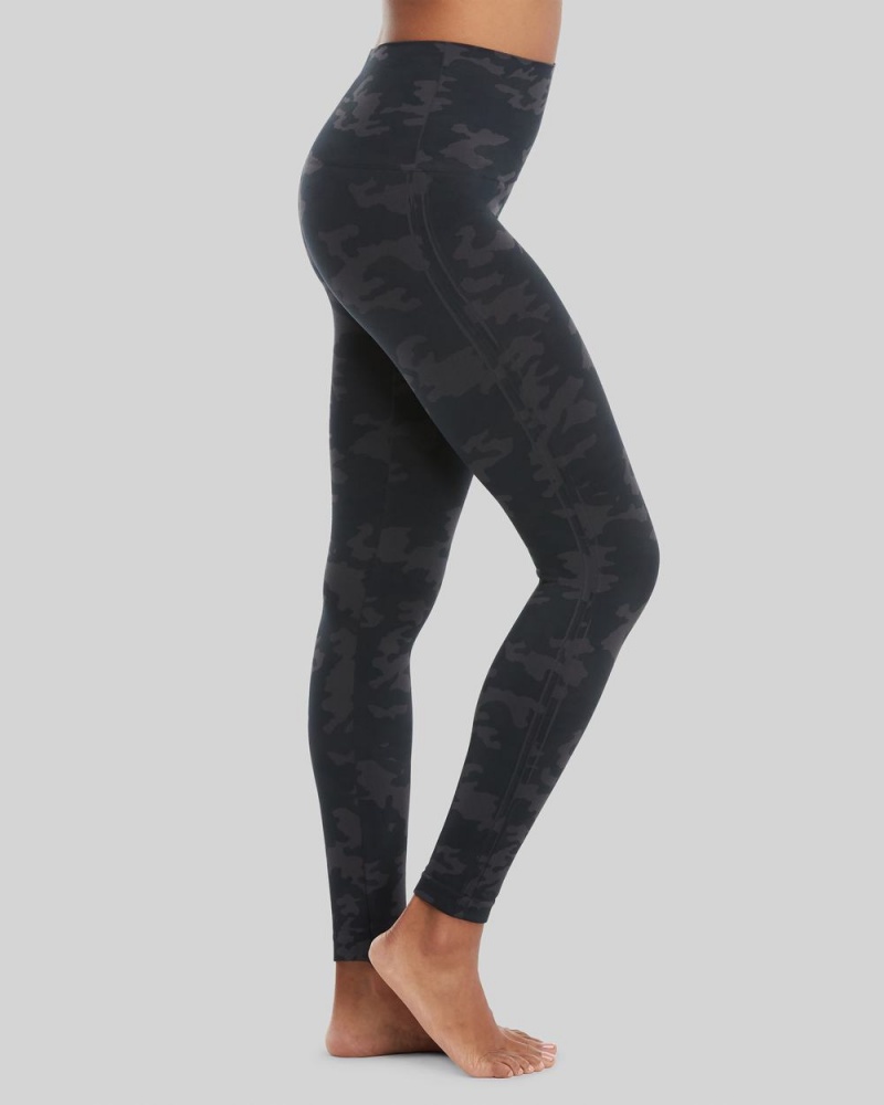 Spanx EcoCare Seamless Leggings Black Camo | HXEDKPA-31