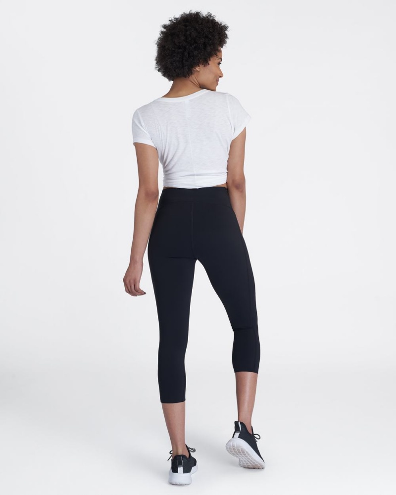 Spanx Every.Wear Active Icon Cropped Leggings Black | WTJBUAG-72