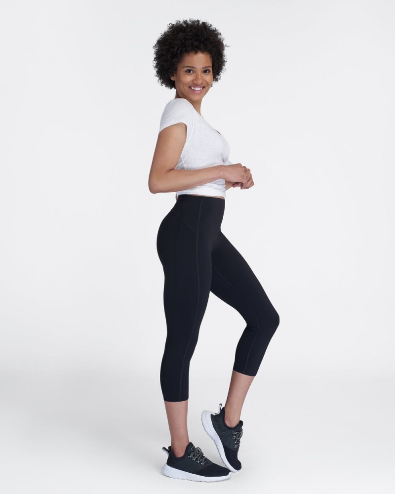 Spanx Every.Wear Active Icon Cropped Leggings Black | WTJBUAG-72