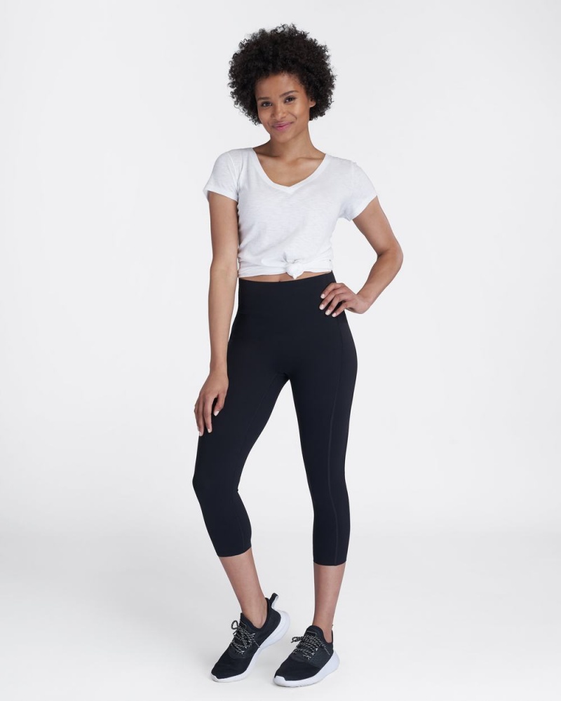 Spanx Every.Wear Active Icon Cropped Leggings Black | WTJBUAG-72