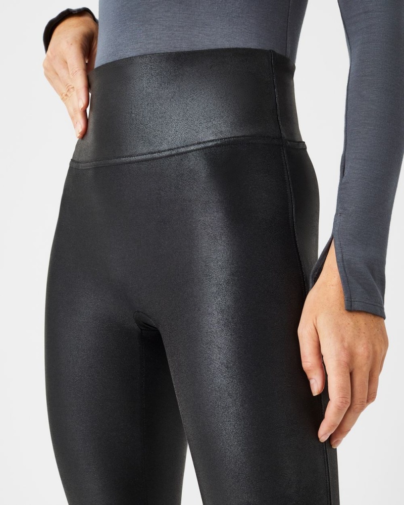 Spanx Faux Leather Leggings Black | XJIFZBN-02