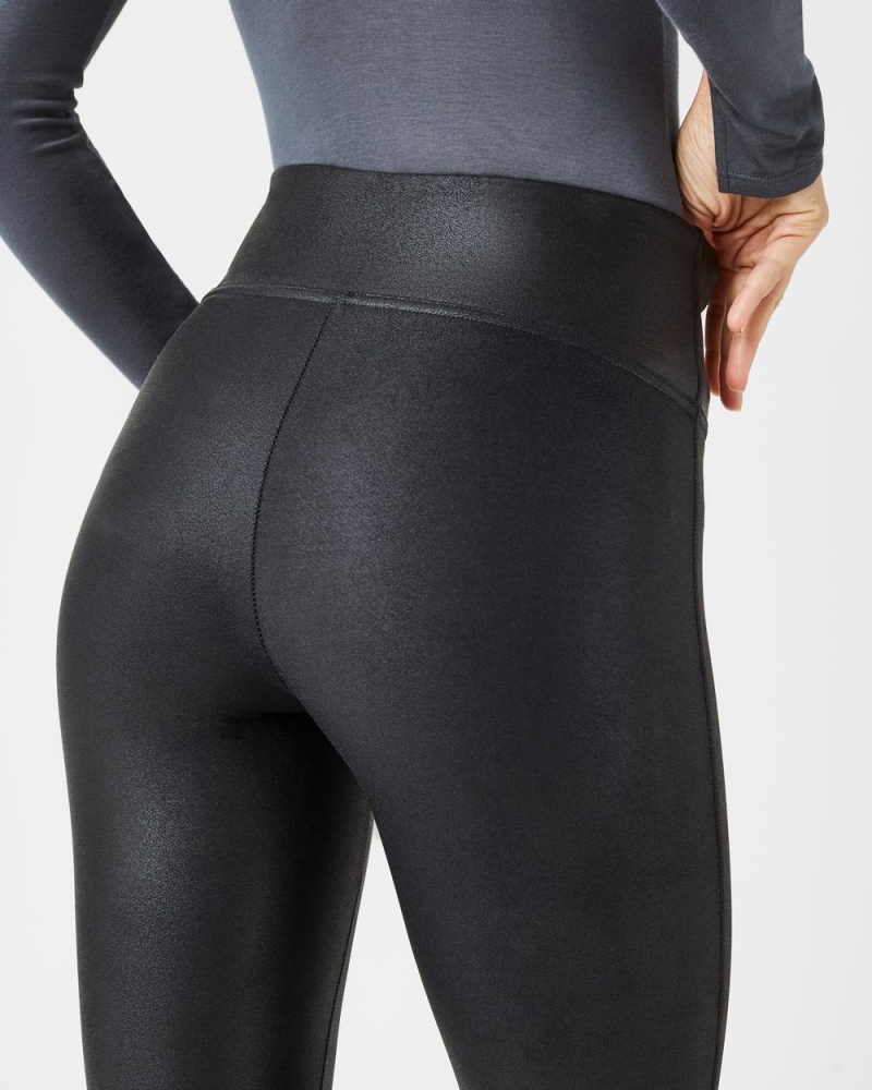 Spanx Faux Leather Leggings Black | XJIFZBN-02