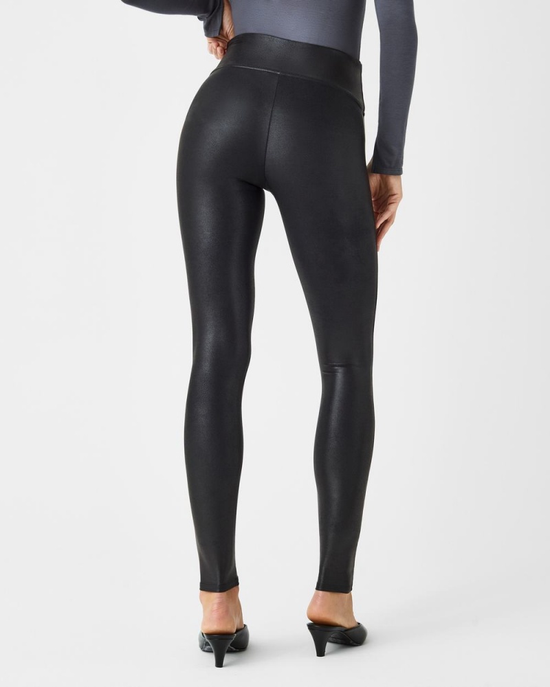 Spanx Faux Leather Leggings Black | XJIFZBN-02