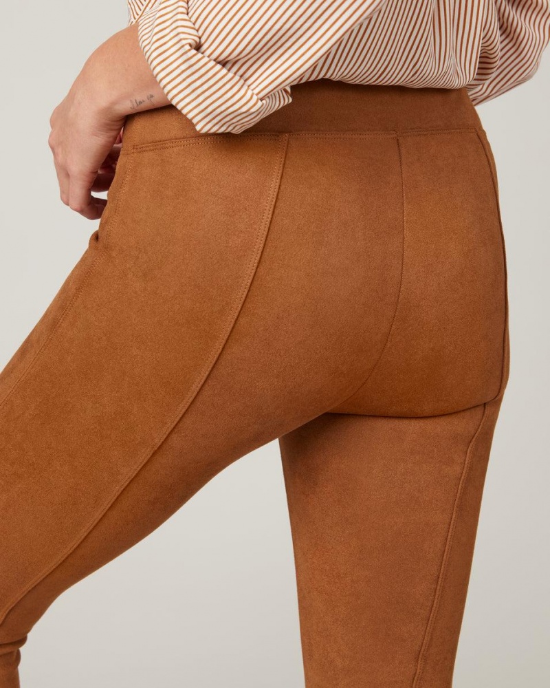 Spanx Faux Suede Leggings Brown | AVXYCWF-09