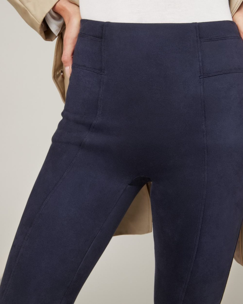 Spanx Faux Suede Leggings Navy | OTDRXAC-29