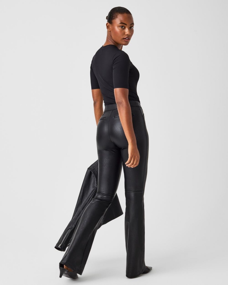 Spanx Leather-Like Flare Pant Black | MSRXTPZ-90