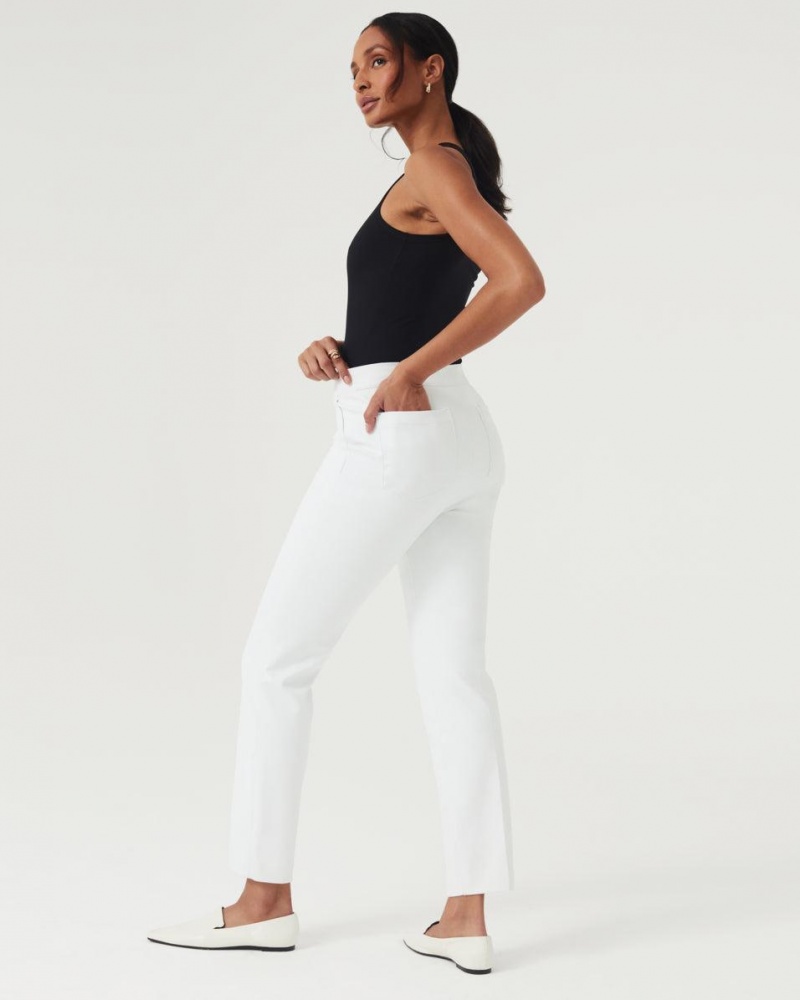 Spanx On-the-Go Ankle Slim Straight Pant with Ultimate Opacity Technology White | WRIVADY-68