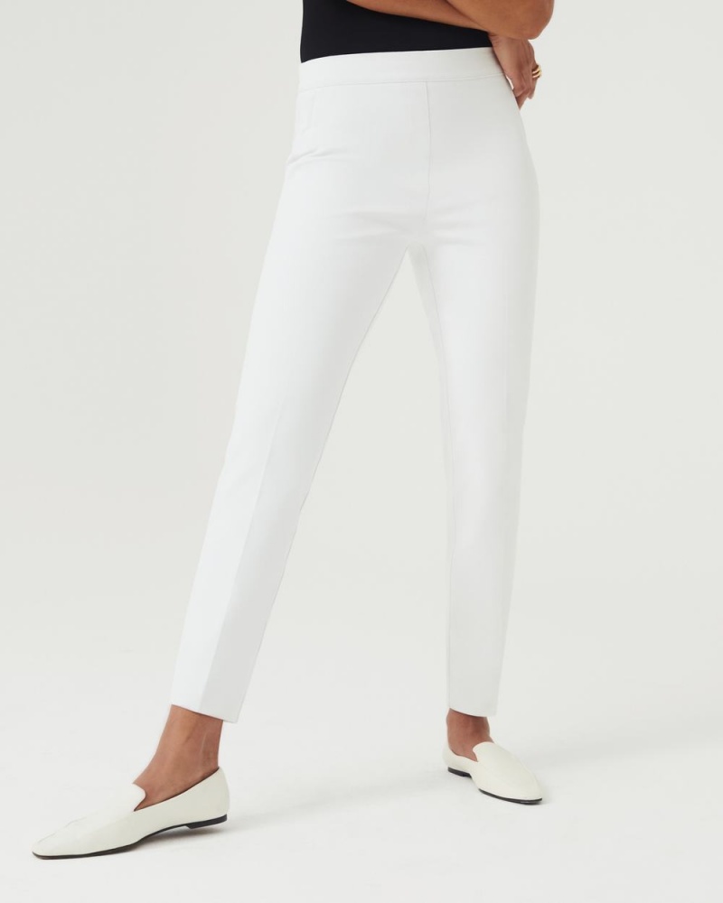 Spanx On-the-Go Ankle Slim Straight Pant with Ultimate Opacity Technology White | WRIVADY-68