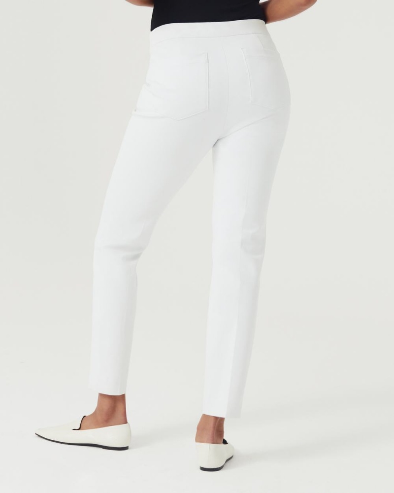 Spanx On-the-Go Ankle Slim Straight Pant with Ultimate Opacity Technology White | WRIVADY-68